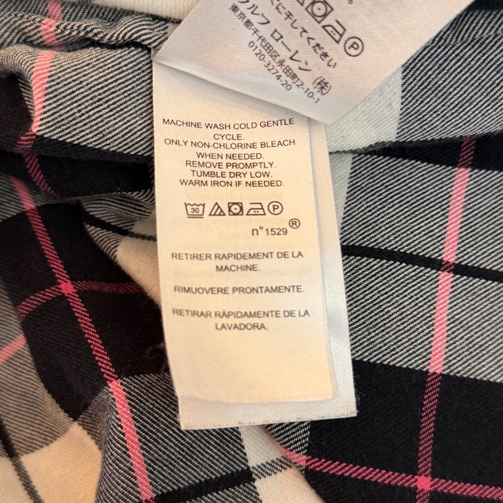 Lauren Ralph Lauren Womens M Black Pink Plaid Flannel Shirt Outdoor Preppy Check - Picture 10 of 11